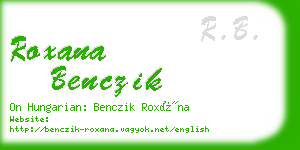roxana benczik business card